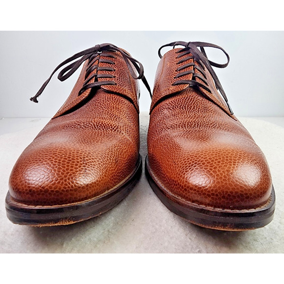 Kenneth Cole Formal or Casual Leather Brown Pebble Texture Lace Up Shoes Sz 10 - Picture 2 of 14